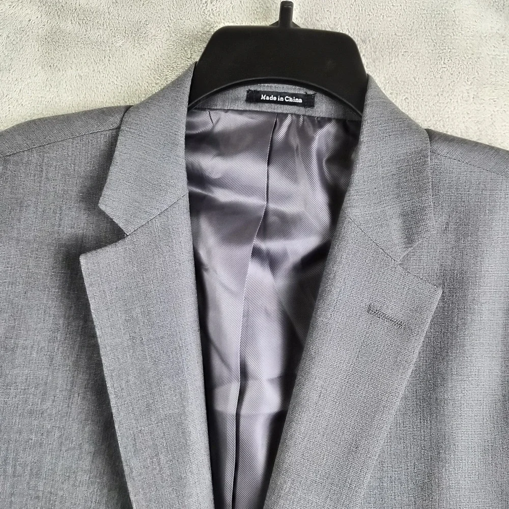 Pronto Uomo Blazer Jacket Mens 46 Gray Wool Blend 2 Buttons Sport Coat‎ Formal